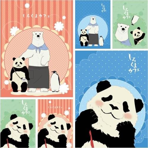 Anime JK Cartoon Shirokuma Cafe Panda Polar Bear Penguin Flannel Throw Blanket 1.5*2M Cute Soft Bed Plush Sleep Cover Bedding