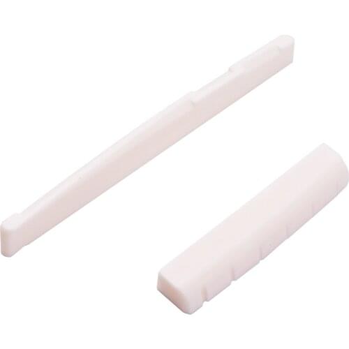 Guitar Saddle and Nut Real Bone Material 2pcs for 6 Strings Acoustic Guitar Guitar Accessaries