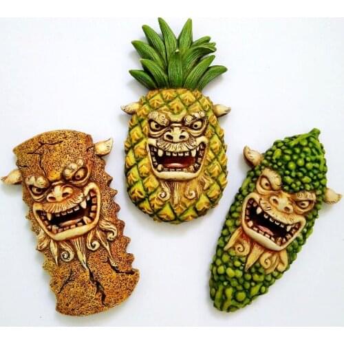 Hot Sale Cute Pineapple 3D Fridge Magnets World Travel Souvenir Refrigerator Magnetic Stickers Home Decortion