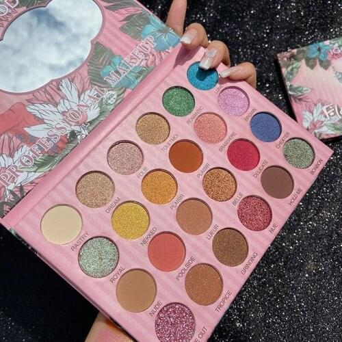 IGOODCO 24 Colors Matte Pearlescent Sequins Eye Shadow Pigment Shimmer Glitter Long-Lasting Waterproof Makeup Eyeshadow TSLM2