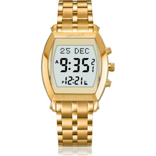 Islamic Watch with Azan Time Qibla Compass Hijri Calendar and Prayer Alarm Muslim Wrist Clock