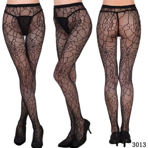 High Waist Pantyhose Women Lace Fishnet Stocking Sexy Lingerie Elastic Stockings