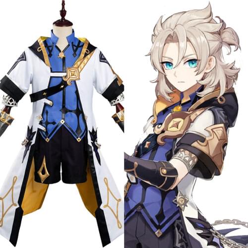 Game Genshin Impact Albedo Cosplay Costume Outfit Dress Halloween Carnival Costumes