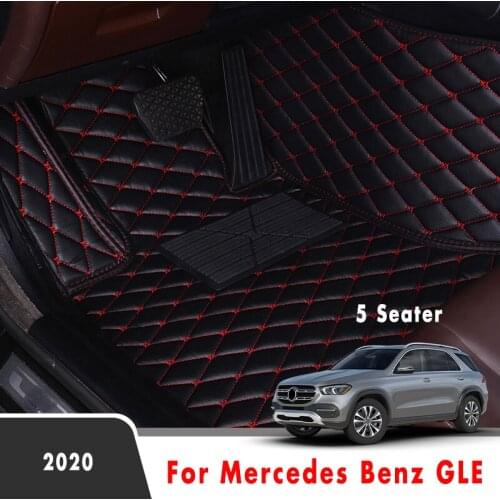 Car Floor Mats For Mercedes Benz GLE 2020 5 Seats Artificial Leather Foot Liners Carpets Rugs Custom Car Accessories Interior