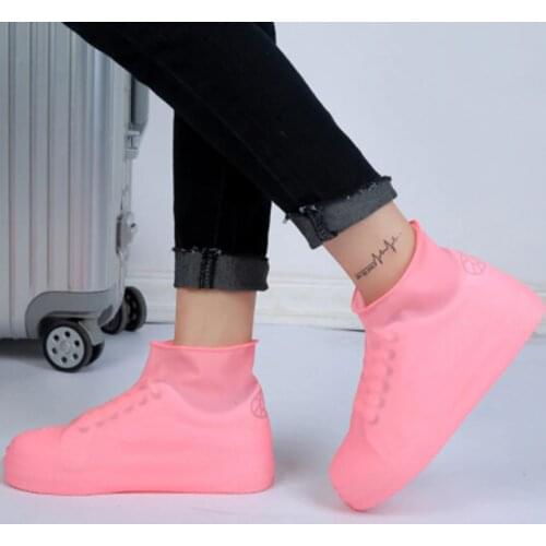 Latex Waterproof Shoe Covers Fashion Rain Snow Boots Women Outdoor Non-Slip Silicone Shoe Covers Man Reusable Rubber Boots