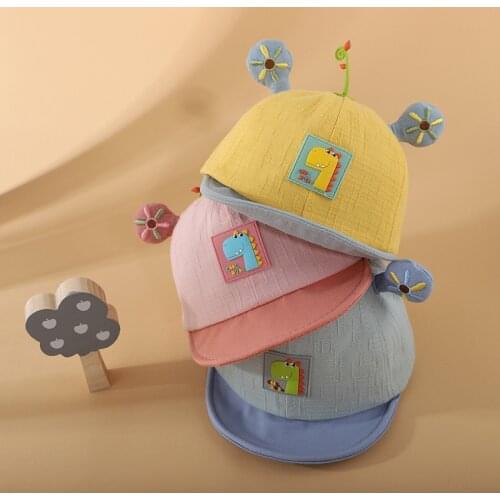 Cartoon Cotton Cap For Boy Baby Girl Small Dinosaur Baseball Caps Soft Kids Hat For Newborn Baby Childrens Hats