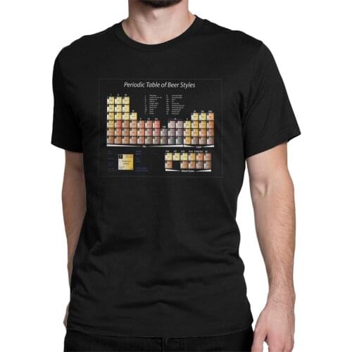 New Periodic Table Of Beer Styles T Shirts for Men Cotton T-Shirt Round Collar Funny Druncle Tees Short Sleeve Clothing Graphic