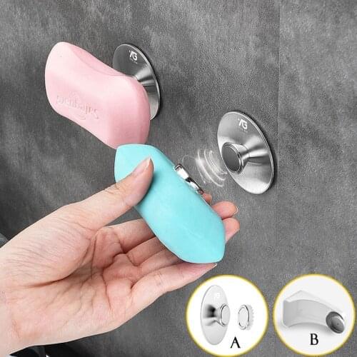 Magnetic Soap Holder Wall-mounted Self-Adhesive Free installation Soap Shelf Simple Rack Bathroom Kitchen Supplies accessories