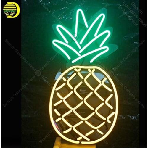 Star neon Lamps Pineapple Open Metal Frame Neon Sign Handicraft Store Glass Tube Fruit shop Accesaries neon light Decor Room