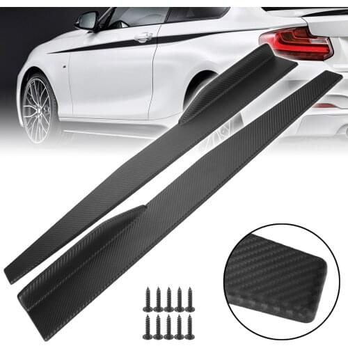 New Pair 74.5cm Carbon Fiber Universal Car Side Skirt Spoiler Rocker Splitter Canard for Car Exterior Bumpers