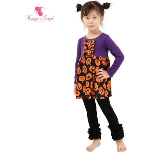 2018 New Halloween Pumpkin Designer Baby Clothes Wholesal Fall Outfit Toddler Kids Birthday Clothing Infant Girl Pajamas Set