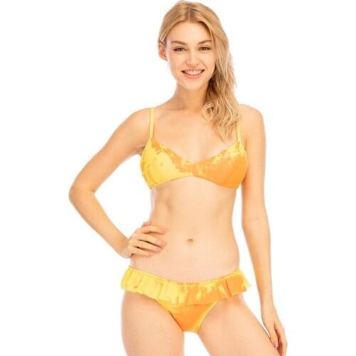 2021 New Fashion Ladies In Water Change Color Gradient Sexy Beachwear Split Swimwear Swimsuit Bikini