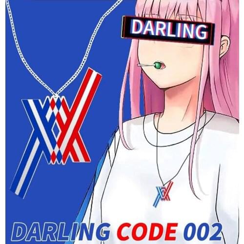 Anime Darling in the Franxx Zero Code 002 Necklace Pendant Cosplay Jewelry Necklaces Metal Accessories Costume Prop Xmas Gift