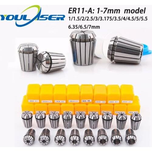 15Pcs CNC Spindle ER11 Collet Chuck Type-A Set 1-7mm for CNC Milling Lather Tool Holder