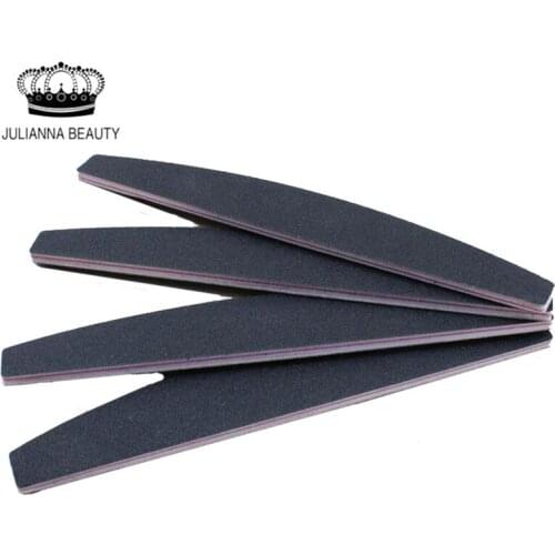 4PCS Black Nail File Buffing Sandpaper Slim Boat Shape Double Side EVA Nail File Ridge Remover Professional Manicure Tool Set