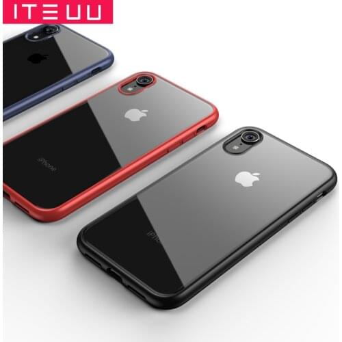 ITEUU Anti-knock Clear Case for iphone X XS Max XR Cases TPU Acrylic Transparent Back Cover Shell for iphone XR X XS MAX