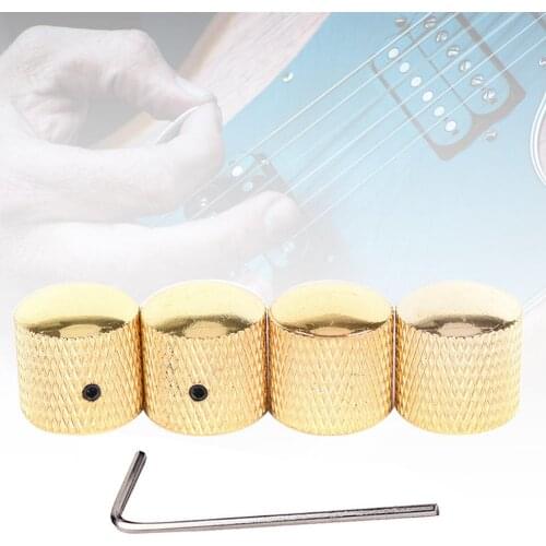 Volume knob with hole Musical Instruments 4 pieces metal electric bass guitar volume tone control with wrench instead of knob