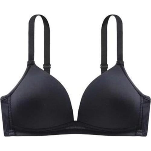 Plunge Deep U Bralette Women Anti Slip Summer Thin Cup Seamless Smooth Gathered Push Up Bra Without Steel Ring Girl Underwear