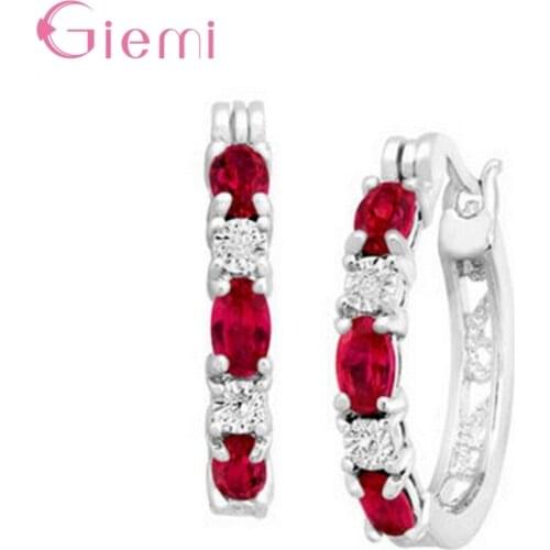 Wedding Party 925 Sterling Silver Small Hoop Earrings Clear Zircon Oval Shaped Earrings For Women Earrings Ear Hooks Jewelry