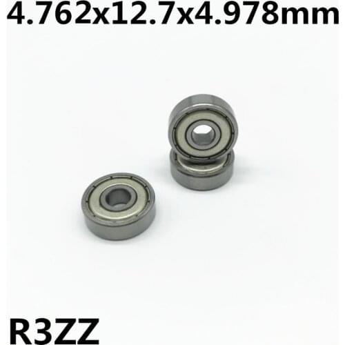 10pcs R3ZZ 4.762*12.7*4.978mm 3/16 x 1/2 x 0.196 inch Deep groove ball bearing Miniature bearing High qualit R3