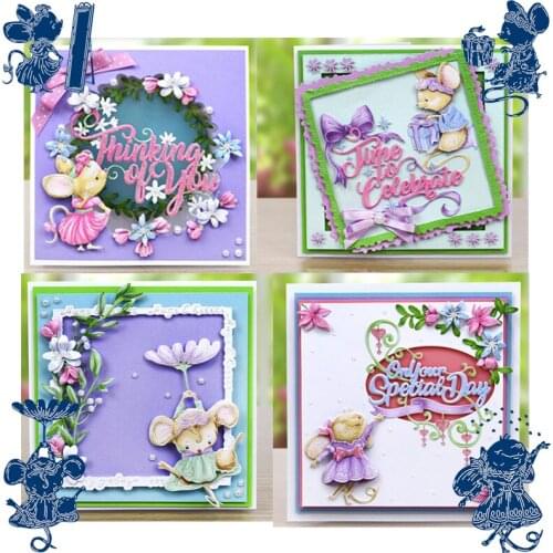 Lovely Cartoon Mouse Princess Pattern Metal Cutting Dies Stencil Scrapbooking Embossing For Paper Card DIY Crafts