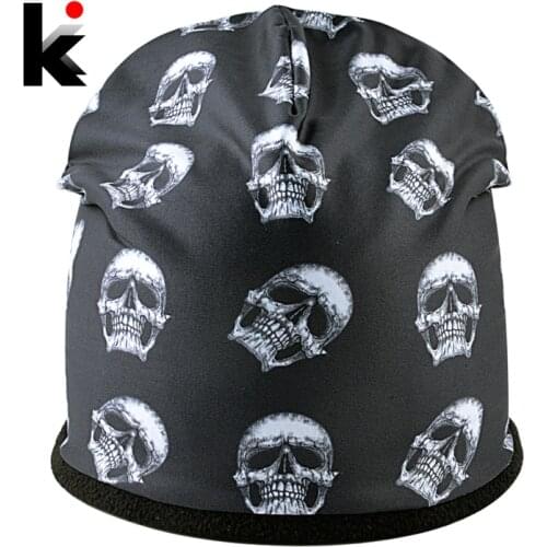 Super Cool Skull Pattern Hats For Men And Women Personality 3D Printing Hip Hop Caps Unisex Winter Warm Skullies Beanies Gorros