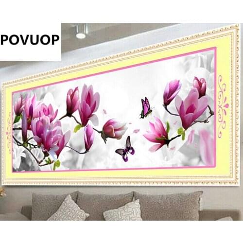 POVUOP cross stitch Precision printing 3D cross stitch Butterfly orchid Cross stitch