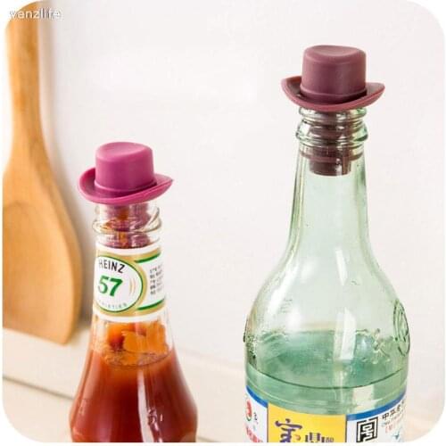 Vanzlife food-grade silicone small hat fresh beer wine bottle stopper caster caps closures