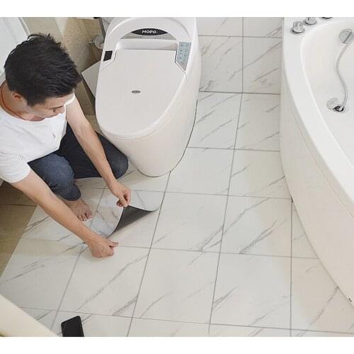 Bathroom Waterproof Marble Floor Tiles Sticker Living Room Bedroom Self Adhesive Ground Wallpaper Contact Paper Home Decor Decal