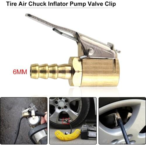 1PCS Car Auto Zinc Alloy 6mm/8mm Tyre Wheel Tire Air Chuck Inflator Pump Valve Clip Clamp Connector Adapter for Cars