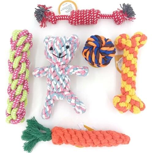 1PCS Bite Resistant Pet Dog Chew Toys for Small Dogs Cleaning Teeth Puppy Dog Rope Knot Ball Toy Playing Animals Dogs Toys Pets