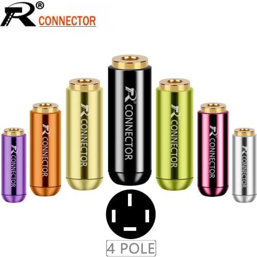 10pcs/lot 4 Poles Stereo 3.5mm Female Jack Aluminum Shell 1/8 inch Socket Audio Wire Connector Headphone Earphone Jack