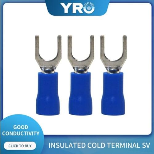 1000pieces/bags SV1.25-4 U type PVC insulated sheathed block Shovel cold pressed terminal