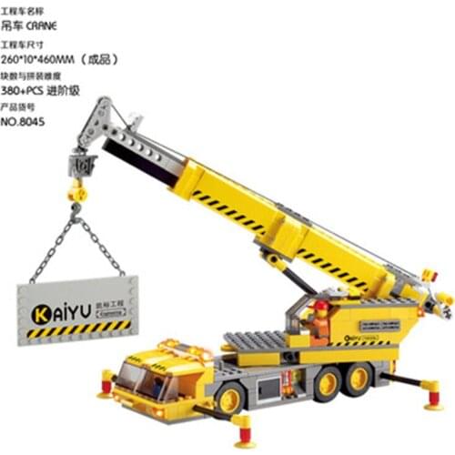 380pcs Kaizhi 8045 Urban Engineering Construction Heavy Crane Children Assembled Puzzle Building Block Toy Gifts
