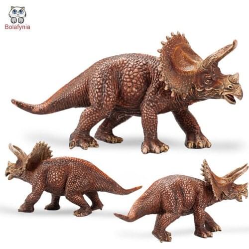 BOLYFINAI Solid simulation Triceratops dinosaur model toy 8 kinds large size for Decoration Birthday gifts children toy