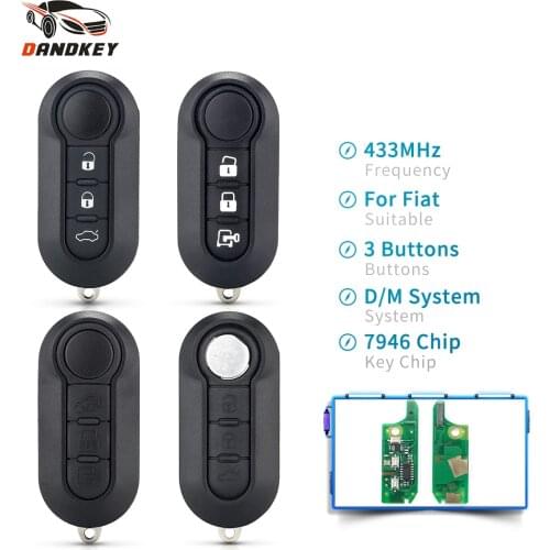 Dandkey 433MHz PCF7946 Remote Key For Fiat MPV Bravo Ducato 500 Doblo Grande Citroen Jumper Peugeot Boxer M/D System Flip Key