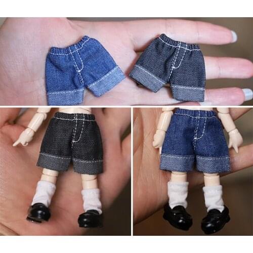 G10-145 children toy 1/2 ob11 GSC bjd dolls props Accessoriess clothes Cuffed denim shorts pants 1pcs