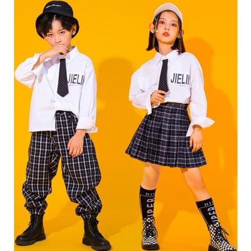 Children Hip-hop Clothes Boys Girls Jazz Dance Costumes Korean Style JK College School Uniform Rave Clothes Stage Wear