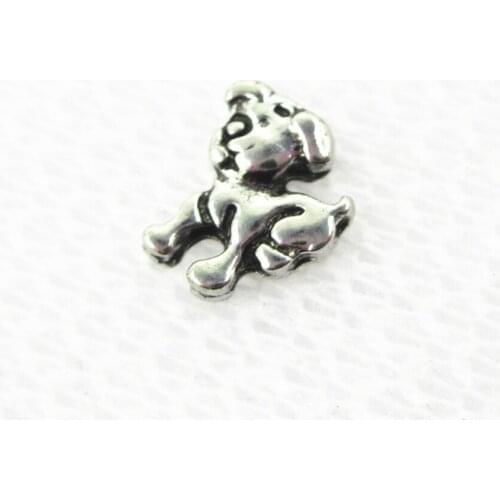 Hot selling 20pcs/lot Silver Dog Floating Charms Hanging charms Living Glass Memory Lockets DIY Jewelry Charms