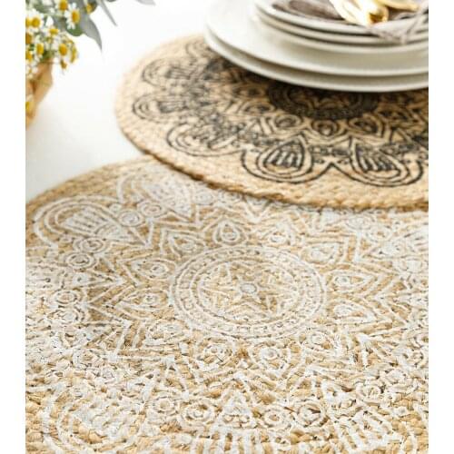 Round Embroidery Lace Table Placemat Nordic Style Non-Slip Placemat Heat Insulation Furniture Decoration Mat Coffee Cup Mats