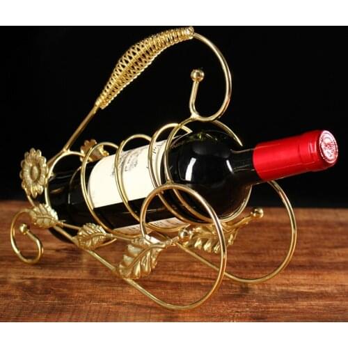 Metal Wire Wine Rack Single Bottle Holder Stand Tabletop Wine Display Organizer Wine Rack Decoration Art for Home Kitchen