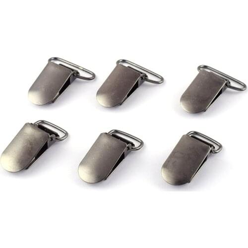 15/25mm Gunmetal Metal Slide Adjusters Suspender Clips Kam Duckbill Clips Mitten Dummy Clips Pacifier Holder Bib Clips Supplies