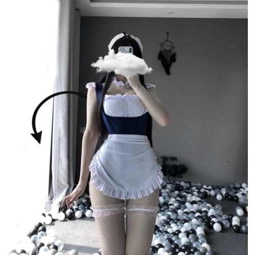 Cute Japanese Lingerie Maid Cosplay Costumes School Girl Kawaii Women Outfit 3pcs/set Classical Erotic Lace SM Porno Suit