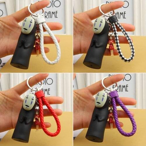 Miyazaki Anime Spirited Away Keychain No Face Man Key Chains Kaonashi Cute Voyage Of Chihiro Figures Keyring Pendant