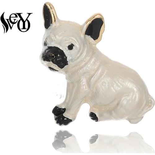 VEYO Fashion Cute Bulldog Brooch Pin Enamel Brooches Clothes Jewelry Gift