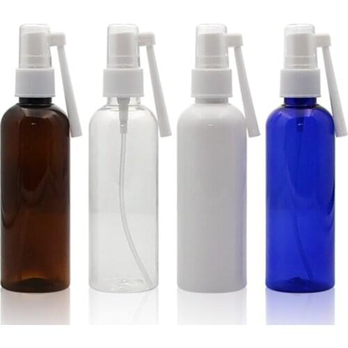 100ml 50pcs Fine Nasal Spray Mist Plastic Bottle Cosmetic Nose Spray Bottle 360 Wirling Atomizer Container Makeup Jar White Cap
