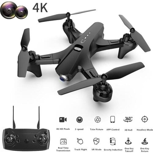 Professional Foldable One Key Takeoff RC Drone 4K HD Dual Camera Air Pressure Altitude Hold WIFI FPV Track Flight RC Quadcopter