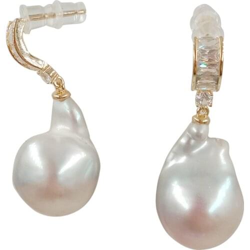 Keshi baroque pearl 925 silver earring,100% freshwater pearl earring with nice 925 silver hook ,13-16 mm big baroque pearl