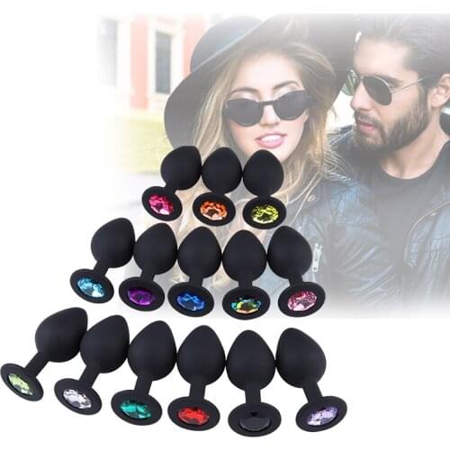 Silicone Anal Plug Removable Jewelry Decoration Butt Plug Sex Toys Prostate Massager Anus Toys for Women Man Couple Gay Size S-L