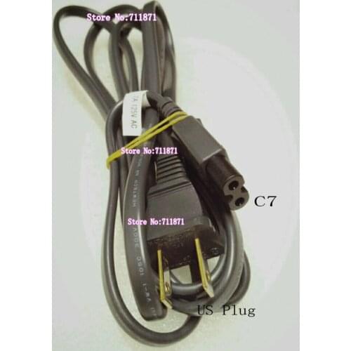 US C7 Power Cord 2X0.824 18AWG Pure copper AC 7A 125V 2P Power Cable Line 2M 200cm 2Pin US plug C7 Power Line Cord Cable Wire